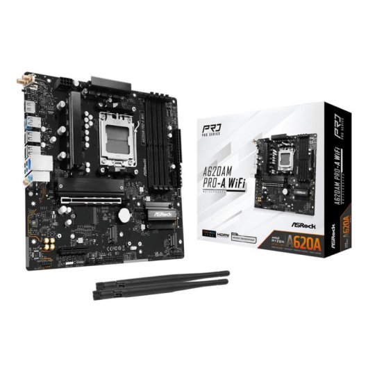 Motherboard Asrock A620AM PRO-A WIFI AMD A620 Sockel AM5 DDR5 Micro ATX WiFi 6E RGB