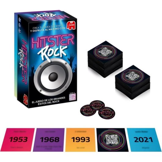 Jogo de tabuleiro Hitster Rock 300 cartas musicais app gratuita