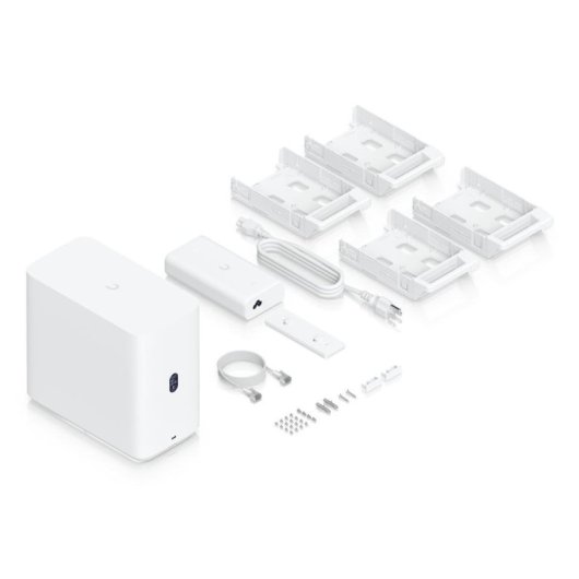 NAS de escritorio Ubiquiti 4 bahías ARM Cortex-A57 4GB USB-C 2.5GbE blanco