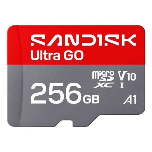 Carte mémoire SanDisk Ultra GO 256GB UHS-I 190MB/s V10 Gris Rouge