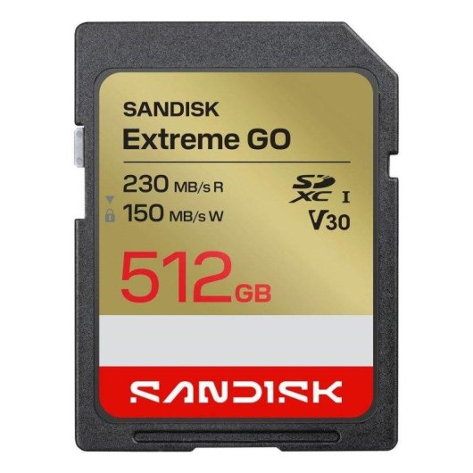 Carte mémoire Sandisk Extreme GO 512GB SDXC UHS-I 230MB/s U3 V30