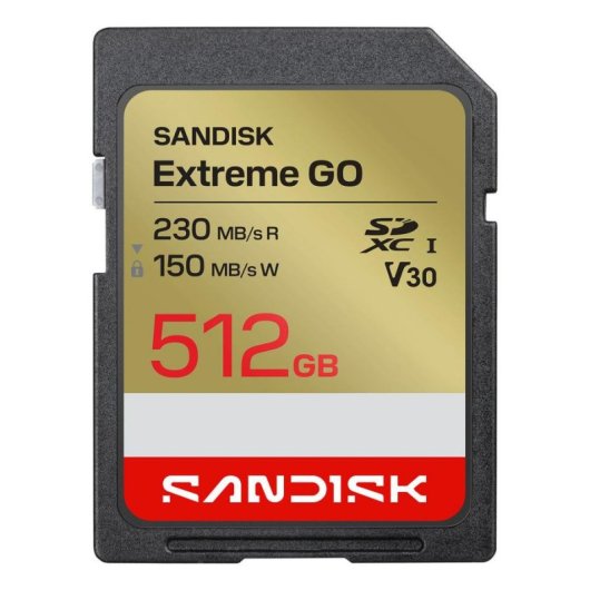 Carte mémoire Sandisk Extreme GO 512GB SDXC UHS-I 230MB/s U3 V30