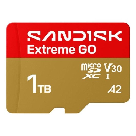 Tarjeta microSD SanDisk Extreme GO 1 TB UHS-I U3 V30 240 MB/s Oro Rojo