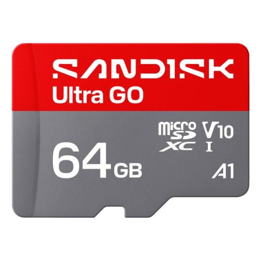 Cartão Sandisk Ultra GO 64GB UHS-I 140MB/s V10 Cinza Vermelho