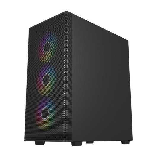 Caixa FSP M220-BA Preto ARGB Vidro Midi Tower ATX mATX