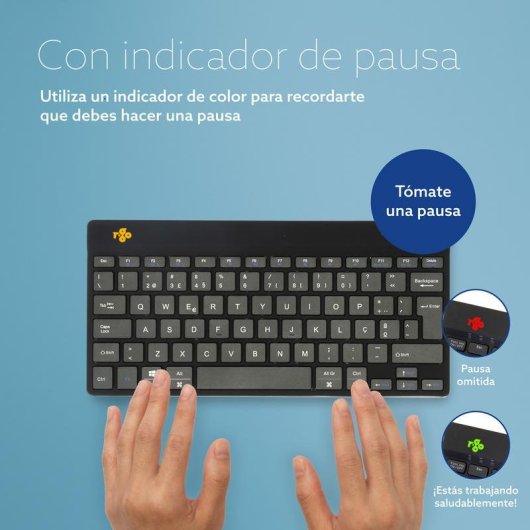 Tastatur R-Go Tools Compact Break Bluetooth ergonomisch QWERTY (PT) mit Pausensoftware