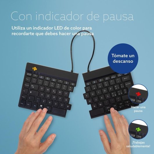 Tastiera R-Go Tools Split Break ergonomica wireless divisa Bluetooth QWERTY (IT)
