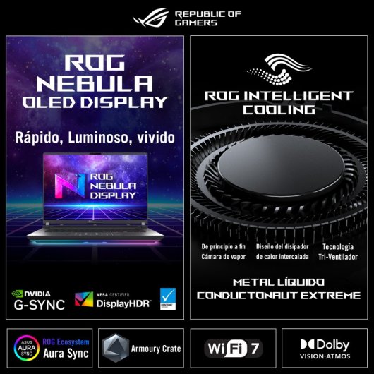 Portátil ASUS ROG Zephyrus G14 GU405AW 14" Intel Core Ultra 9 64GB 2TB SSD RTX 5080 Sem Sistema Operativo