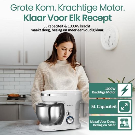 Robot de cozinha EMERIO KM-123117 5L 1000W branco inox