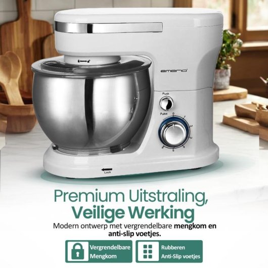 Robot de cozinha EMERIO KM-123117 5L 1000W branco inox