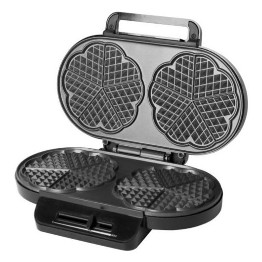 Gofriera Emerio WM-123356 1200W 10 cuori antiaderente nera