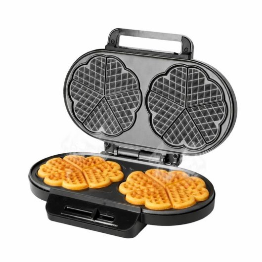 Gofriera Emerio WM-123356 1200W 10 cuori antiaderente nera