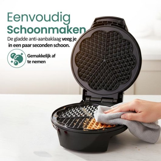 Gaufrier Emerio WM-131149 Coeur 1200 W Revêtement Antiadhésif Noir