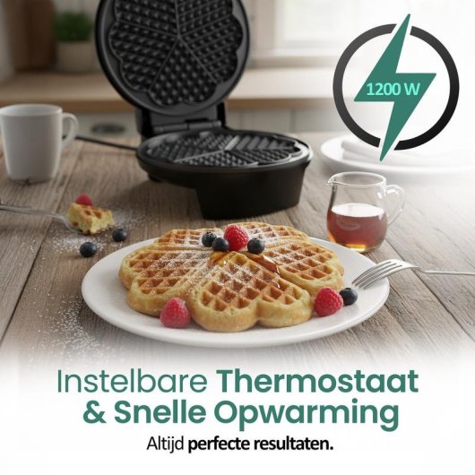 Gaufrier Emerio WM-131149 Coeur 1200 W Revêtement Antiadhésif Noir