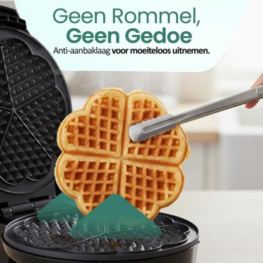 Gaufrier Emerio WM-131149 Coeur 1200 W Revêtement Antiadhésif Noir