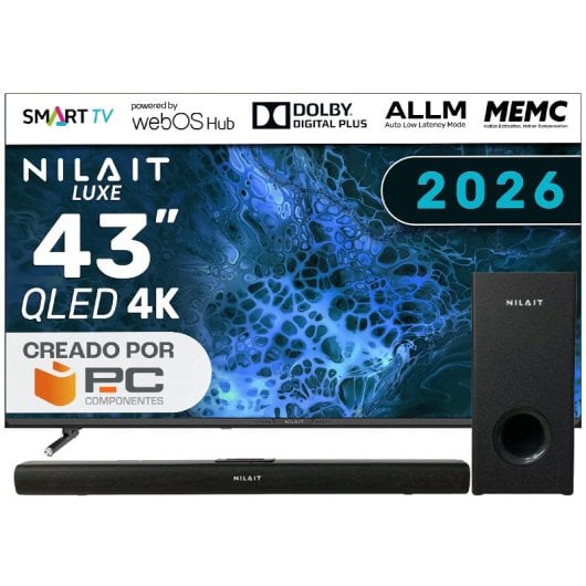 Nilait Luxe 43UD8004SWOS 43" QLED UHD 4K Smart TV WEBOS + Harmony Sound bar Barra de sonido 2.1