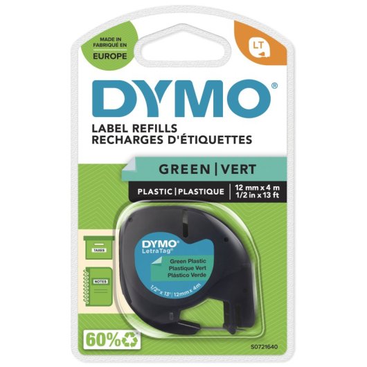 DYMO S0721640 ruban d'étiquette Noir sur vert