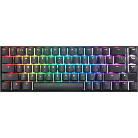 Teclado Ducky Mecha Pro SF mecánico RGB con switches MX Speed Silver y soporte ajustable