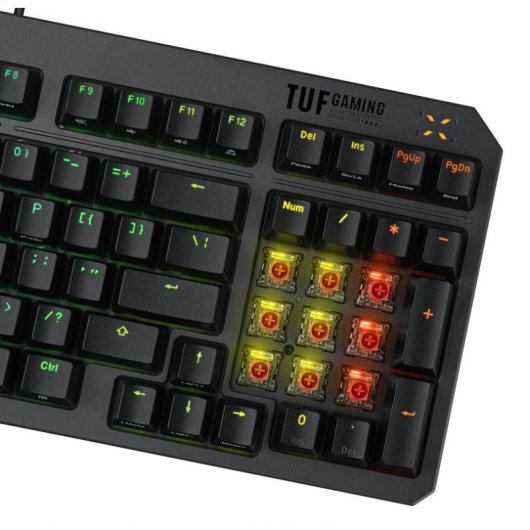 Teclado ASUS TUF Gaming K3 Gen II optomecánico completo con RGB y cable USB 2 m