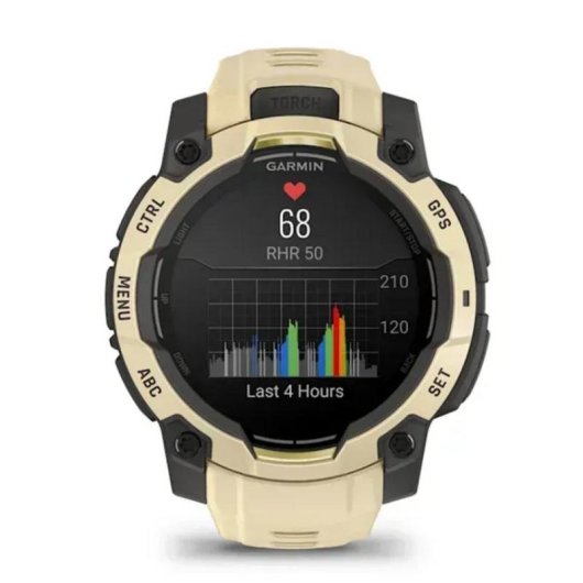 Garmin Instinct 3 AMOLED GPS 45mm AMOLED Beige Unisex Resistencia Agua 10ATM SpO2 Pulsómetro