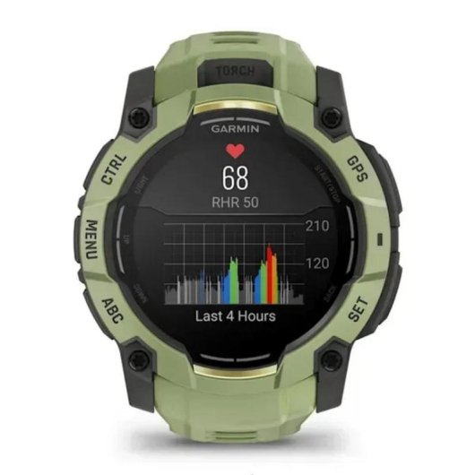 Garmin Instinct 3 AMOLED Bluetooth GPS 50mm AMOLED Vert Unisexe Étanche 10ATM SpO2