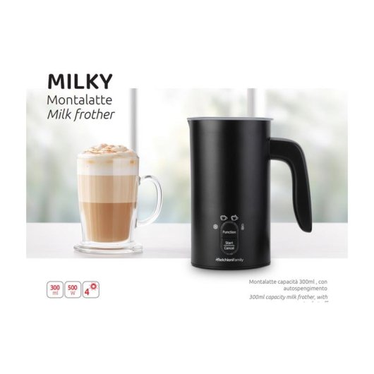 Espumador de leche MELCHIONI FAMILY 118360031 Portátil 300 ml 500 W Negro