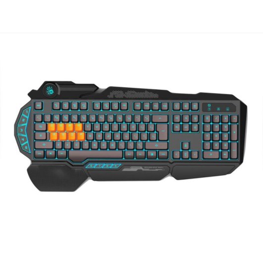 Teclado A4TECH Bloody B318 mecánico completo con retroiluminación y descanso de muñecas