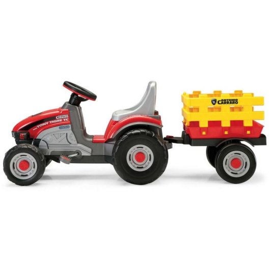 Trator Peg Perego Mini Tony Tigre 4 rodas Cinza Vermelho pedal exterior