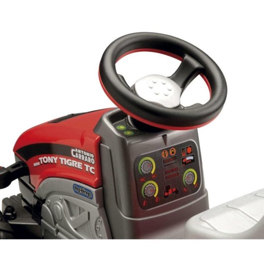 Trator Peg Perego Mini Tony Tigre 4 rodas Cinza Vermelho pedal exterior
