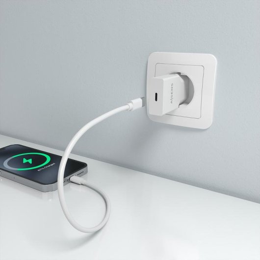 Cargador Aisens Ultra Delgado GaN 20W USB-C PD3.0 Blanco