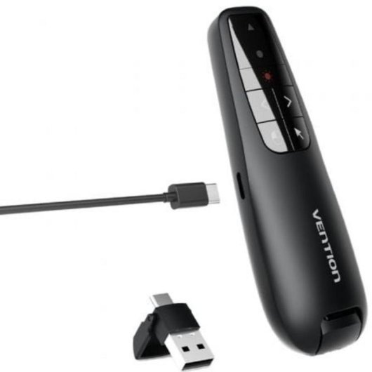 Presentateur Vention KQPB0 Air Mouse Laser Rouge Noir 2.4GHz USB-C