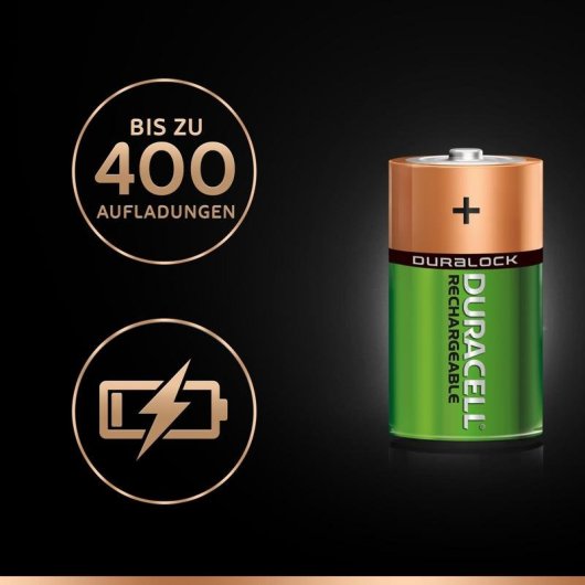 Batterie Duracell 5000394055995 D 1.2V 2200mAh Wiederaufladbar 2 Stuck