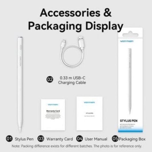 Lápiz Óptico Vention KQG para iPad con rechazo de palma blanco