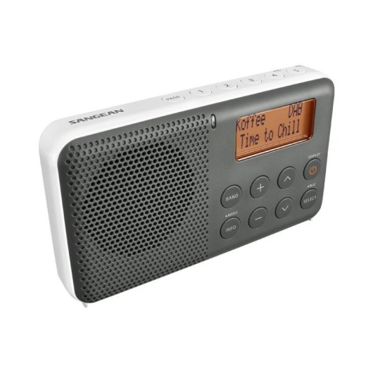 Radio SANGEAN DPR-64 Portátil DAB+ FM LCD Cinza Branco