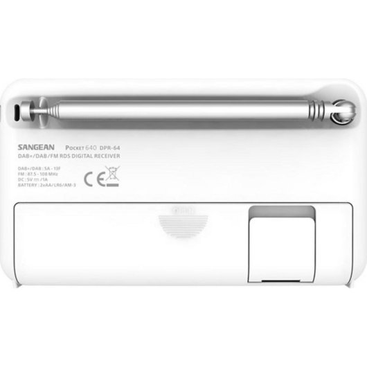 Radio SANGEAN DPR-64 Portátil DAB+ FM LCD Cinza Branco