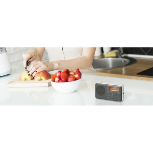 Radio SANGEAN DPR-64 Portátil DAB+ FM LCD Cinza Branco