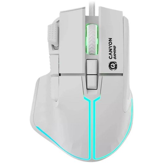 Ratón CANYON Fortnax GM-636 USB Type-A 20000DPI Bianco RGB 9 Tasti