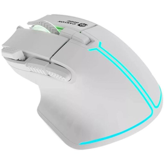 Ratón CANYON Fortnax GM-636 USB Type-A 20000DPI Bianco RGB 9 Tasti