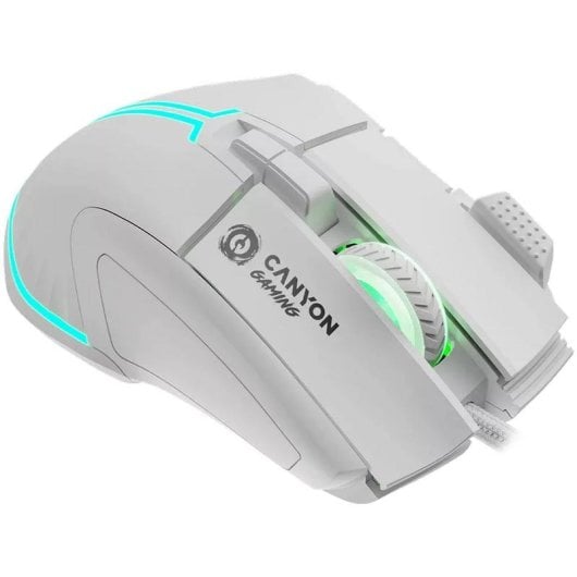 Ratón CANYON Fortnax GM-636 USB Type-A 20000DPI Bianco RGB 9 Tasti