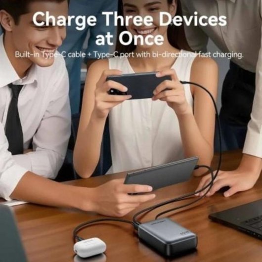 Powerbank Vention FHG 20000mAh 45W Cinza com Cabo USB-C