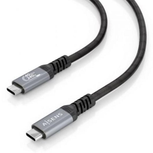 Cable Aisens USB4 Gen3x2 40Gbps 240W 0,5m USB-C Noir