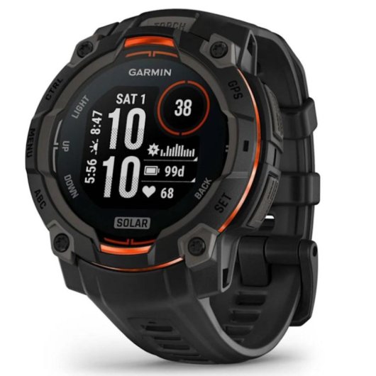 Garmin Instinct 3 Solar Bluetooth GPS 45mm MIP Schwarz Unisex Wasserdicht 10ATM SpO2 Puls
