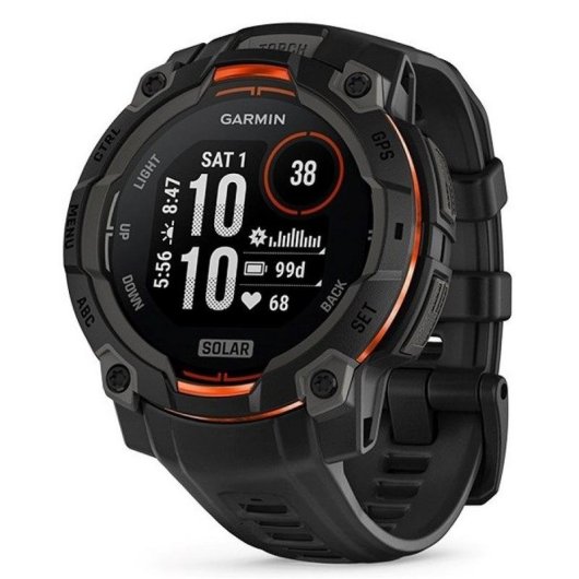 Garmin Instinct 3 Solar Bluetooth GPS 45mm MIP Schwarz Unisex Wasserdicht 10ATM SpO2 Puls