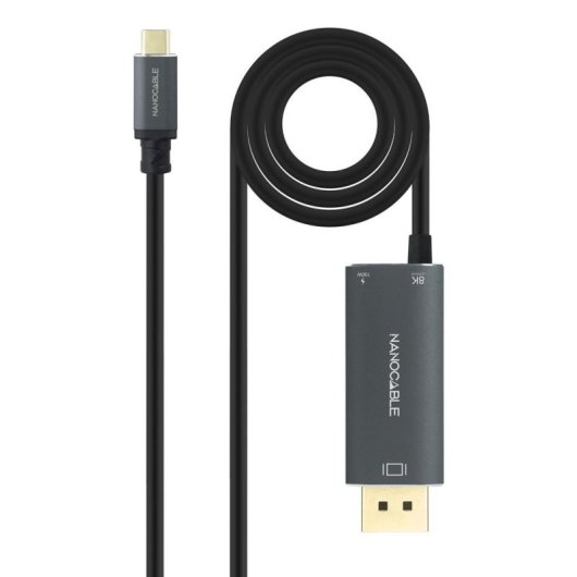 Adattatore Nanocable 10.15.5012 USB-C DisplayPort 1.4 8K PD 100W 1,8m