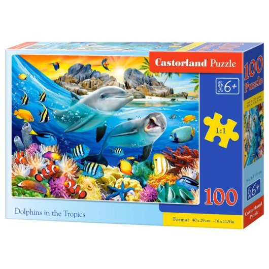 Puzzle Castorland Dolphins in the Tropics 100 pieces enfants carton