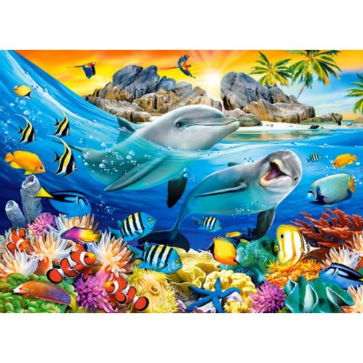 Puzzle Castorland Dolphins in the Tropics 100 pieces enfants carton