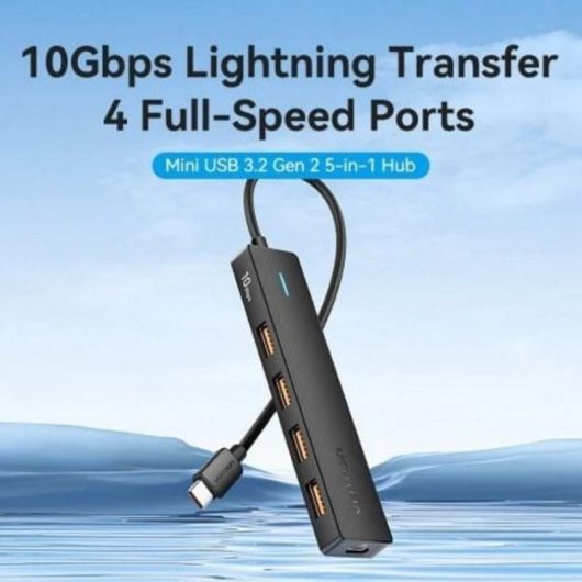 Hub Vention 5 puertos 10 Gbps USB 3.2 Gen 2 modelo CKC Carga rápida PD 100 W