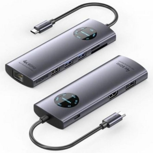 Estação de acoplamento Vention TQUHB USB-C 9 em 1 HDMI 4K DisplayPort