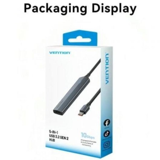 Hub Vention 5 porte 10 Gbps USB 3.2 Gen 2 modello CKY Grigio