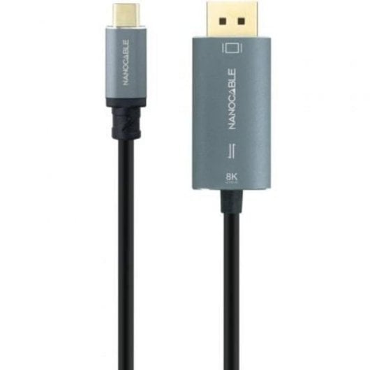 Adattatore Nanocable 10.15.5022 USB-C DisplayPort 8K 2m Alluminio Nero